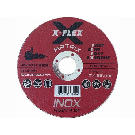 X-Flex Mátrix fémvágó korong INOX 125 x 1.0