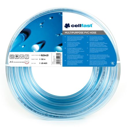 CELLFAST Technikai tömlő PVC, többcélú 8,0 x 1,0 mm 50 m