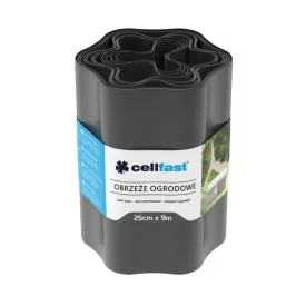 CELLFAST Ágyásszegély hullámos 25 cm x 9 m grafit