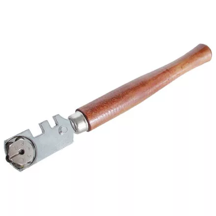 Egyéb üvegvágó, fanyelű; 6 kerekes, 130mm