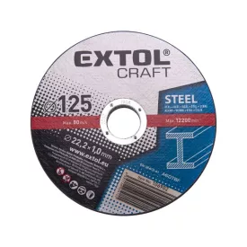   EXTOL CRAFT vágókorong acélhoz; 125×1,0×22,2mm, max. 12.200 ford/perc, (darabáras, de csak húszasával rendelhető)