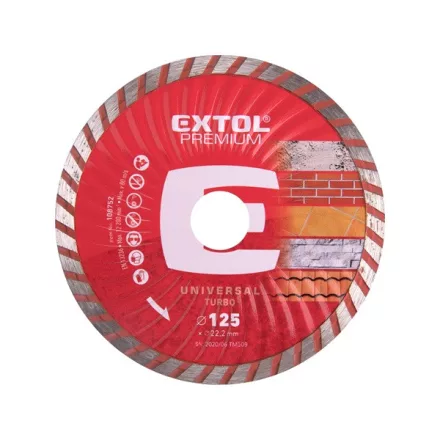 EXTOL PREMIUM gyémántvágó TURBO gránit/kerámia; 125×22,2mm, max.12.250 ford/perc, KIFUTÓ! HELYETTE: 8803052