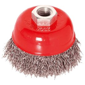   EXTOL CRAFT drótcsiszoló fazékkefe (sarokcsiszolóra); 75mm, M14×2, max.12500 ford/perc, hullámos szálú