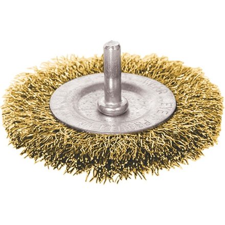 EXTOL CRAFT drótcsiszoló körkefe, 75mm, fúrógépbe fogható: 6mm csap, rezezett acél, max. 4500 ford/perc