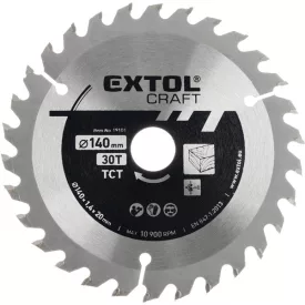   EXTOL CRAFT körfűrészlap, keményfémlapkás, 400×30mm(lyuk átm), T60; 3,8 mm lapkaszélesség, max. 3.800 ford/perc