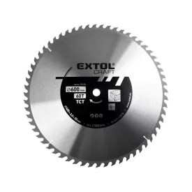   EXTOL CRAFT körfűrészlap, keményfémlapkás, 600×30mm(lyuk átm), T60; 3,8 mm lapkaszélesség, max. 2.500 ford/perc