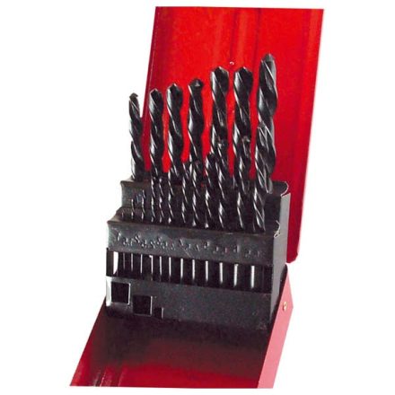 Egyéb fémcsigafúró klt. HSS; 19db, 1-10mm, (fémdobozos)