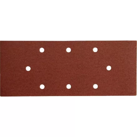 EXTOL PREMIUM csiszolópapír, lyukas klt. 10db, 93×230 mm, 8 db lyukkal, P80, 407114, 407115-höz