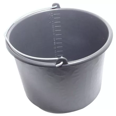 Egyéb habarcsos vödör; 12 liter,fekete műanyag