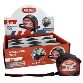  EXTOL PREMIUM 5 év mérőszalag, gumírozott, 2 stoppos; 5m×19mm