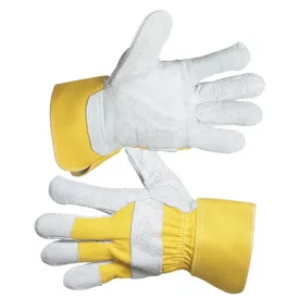   MUNKAVEDELEM kesztyű munkához, Eider, HS-01-002; 10-es, marhahasíték, sárga