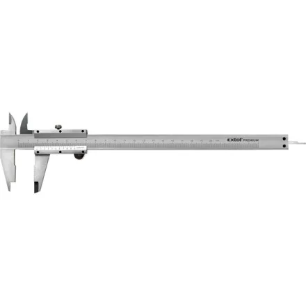 EXTOL PREMIUM 5 év tolómérő INOX (mélységmérővel) ; 0,05×200mm