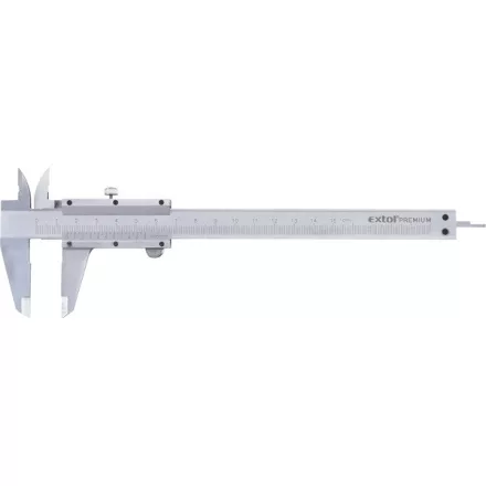 EXTOL PREMIUM 5 év tolómérő INOX (mélységmérővel) ; 0,05×150mm