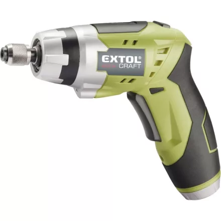 EXTOL CRAFT akkus csavarbehajtó, Li-ion; 3,6V, 1300 mAh, 200 1/min, 1/4", hatszög BIT-ekhez, elforgatható