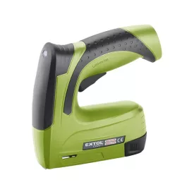   EXTOL CRAFT akkus tűzőgép, Li-ion; 4V, 1300 mAh, kapcsok: 6-14mm (11,3×0,7mm), szegek:6-14mm (1,2×1,0-2,0), max. 30 lövés/perc