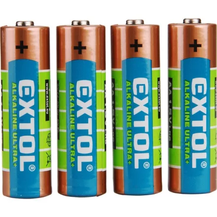 EXTOL ENERGY elem klt. 4 db, alkáli, 1,5V, méret: AA (LR6); hosszú élettartam, bliszteren