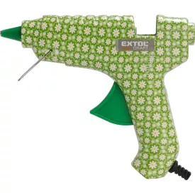   EXTOL CRAFT melegragasztó pisztoly, virágmintás, 40 W; stift átmérő:11mm, bliszteren