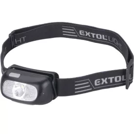   EXTOL LIGHT LED fejlámpa, 5 W, CREE XPG, 130 Lumen; 40m hatótávolság, tölthető akkuval, 6 funkció, cseppálló: IPX5