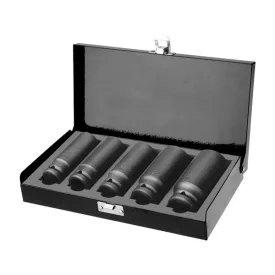   FORTUM garancia gépi (impakt) dugófej klt. 1/2",5db, 17-19-21-24-27mm×79mm ; feketített, műanyag tartóban FORTUM