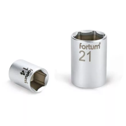 FORTUM garancia dugófej, 1/4", 6mm, 61CrV5, mattkróm, 25mm hosszú