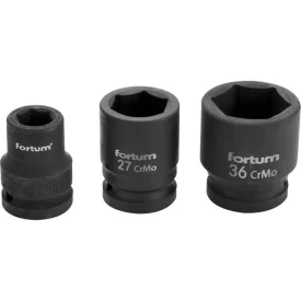   FORTUM garancia gépi (impakt) dugófej 3/4", 55mm, L 70 mm, feketített, FORTUM