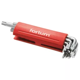   FORTUM garancia torx kulcs klt. 9db, hosszú, T10-50, S2, 10db/cse; T10-T15-T20-T25-T27-T30-T40-T45-T50, műanyag markolat FORTUM