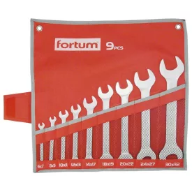  FORTUM garancia villáskulcs klt. 9db 6-32mm, 61CrV5, mattkróm; 6×7, 8×9, 10×11, 12×13, 14×17, 18×19, 20×22, 24×27, 30×32mm, vászon tok