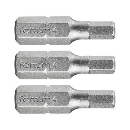 FORTUM behajtóhegy HEX, 3 db, S2 acél; H 6×25mm, bliszteren