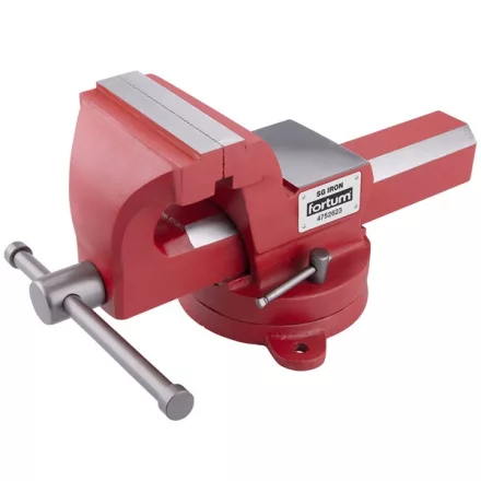FORTUM garancia satu forgatható;125 mm, 12 kg, max.befogás: 135 mm, max. összeszorító erő: 17 kN, pofák keménysége: HRC 50-54