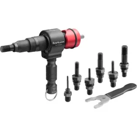   FORTUM garancia adapter klt. fúrógéphez, POP-NUT szegecsanyákhoz, 6 db, M3-M4-M5-M6-M8-M10-M12; 8 mm (5/16") hatszög befogás, FORTUM