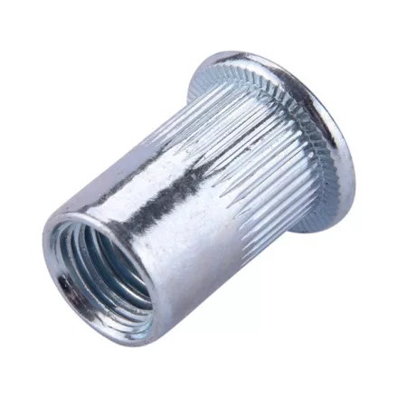 FORTUM szegecsanya klt. 20 db, M10, POP-NUT, horganyzott acél, kerek, nyitott, lapos peremű, rovátkolt FORTUM