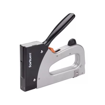 FORTUM garancia tűzőgép, fémházas, profi, 2 funkciós, tűzőgépkapocs, 6-16×11,3mm, szeg fejjel: 14-16×2×1,2mm FORTUM