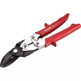   FORTUM garancia lemezvágó olló jobb+egyenes vágáshoz, 255mm, CrMoV, áttételes, HRC 60-62, Tüv/GS, DIN 6438 FORTUM