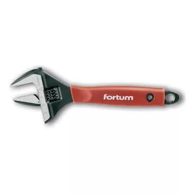   FORTUM garancia állítható villáskulcs BW sorozat, 22,5 fok,61CrV5; gumírozott markolat, 212mm, / 8", foszfátozott, 0-38mm tartomány