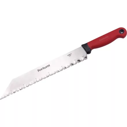 FORTUM szigetelőanyag (üveggyapot) vágókés, teljes/penge hossz.:480/340mm, rozsdamentes acél penge, vastagsága: 1,5mm