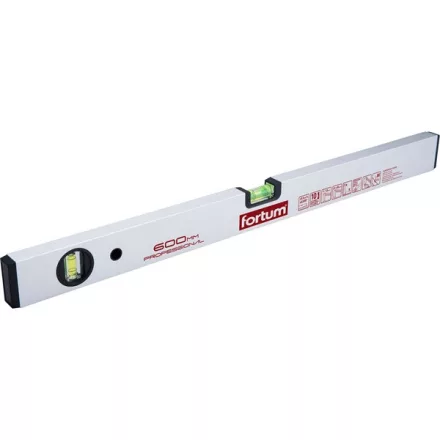 FORTUM garancia vízmérték 0,5mm/m pontos ( alu.), elektronikusan kalibrált libella FORTUM; 600mm