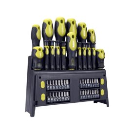   EXTOL CRAFT 3 év csavarhúzó klt. 49 db, CrV, mágneses, 4db lapos + 4 db PH + 8 db órás csavarhúzó + BIT-ek, műa. tartóállvány, bliszteren