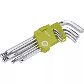   EXTOL CRAFT 3 év imbuszkulcs klt., Cr40. gömbfej ;TÜV/GS, 9db, 1,5-10mm, bliszteren