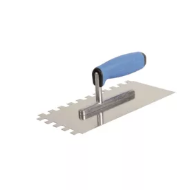   EXTOL PREMIUM glettelőkanál  270×128×90mm rozsdamentes csempéző 10×10mm, SOFT gumi nyél poliamid lábon