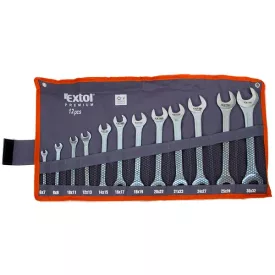   EXTOL PREMIUM 5 év villáskulcs klt., CrV., vászon tartóban; 12db, 6-32mm