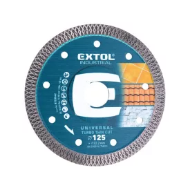   EXTOL INDUSTRIAL gyémántvágó, ipari korong, TURBO, gyors és vékony vágás: 2,0 mm vastagság; 230×22,2mm, száraz és vizes vágásra