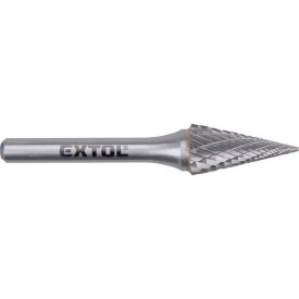   EXTOL INDUSTRIAL keményfém turbómaró (rotormaró), kúpos, hegyes orrú, 12×25mm átmérő/ 6mm szár, keresztfogazás