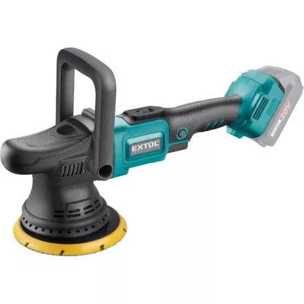 EXTOL INDUSTRIAL akkus excenteres polírozógép, Share20V, 20V, Li-ion, szénkefe nélküli motor, 150 mm, AKKU és TÖLTŐ NÉLKÜL