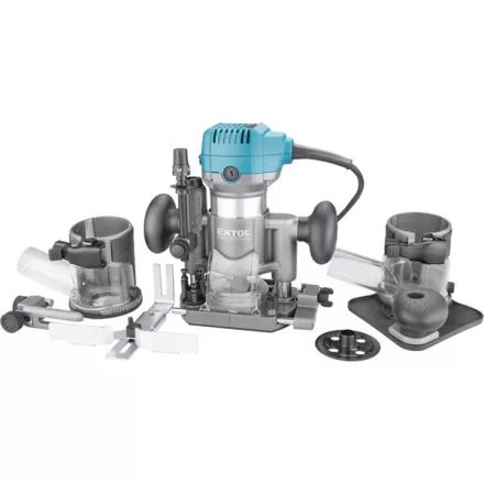 EXTOL INDUSTRIAL gép felsőmarógép, 710W, többfunkciós, befogás: 6/8mm