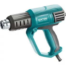   EXTOL INDUSTRIAL gép hőlégfúvó, 2000W két fokozatú, 1000W/2000W, 50/650°C, 250/500 L/perc, kofferban, tartozékokkal