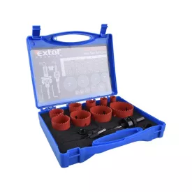   EXTOL PREMIUM körkivágó klt.,HSS Bi-metál,13db-os,(19-22-29-35-38-44-51-57-64mm) műanyag,fa,gipszk.,ALU,réz, vas,acél,rozsdamentesa.