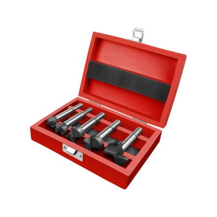 EXTOL PREMIUM pánthelymaró klt., átm.:15-20-25-30-35 mm, keményfém lapkás, befogás: 8 ill. 10 mm, hosszúság: 85mm, fadobozban