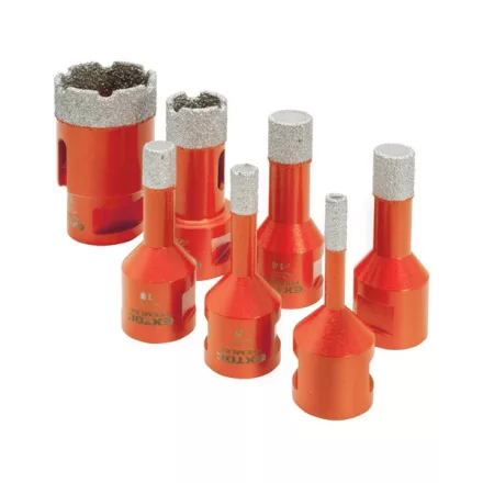 EXTOL PREMIUM körkivágó csempére klt. 7 db, gyémánt vágóél; 6-35mm × M14, sarokcsiszolóba fogható