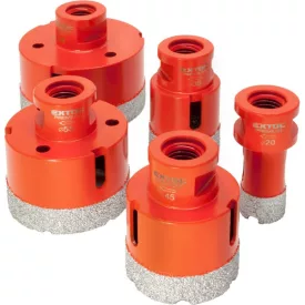   EXTOL PREMIUM körkivágó csempére klt. 5 db, gyémánt vágóél; 20-68mm × M14, sarokcsiszolóba fogható