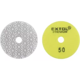   EXTOL PREMIUM gyémánt csiszolókorong/polírkorong, csempe élcsiszoló, tépőzáras; 100mm, P50, száraz és vizes